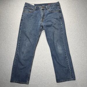 John B Stetson 1312 Modern Straight Leg Mens Blue Denim Pocket Jeans Size 36X30